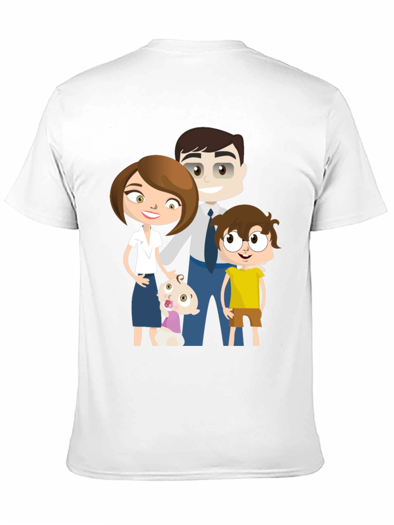 Cartoon Family Black T-Shirt