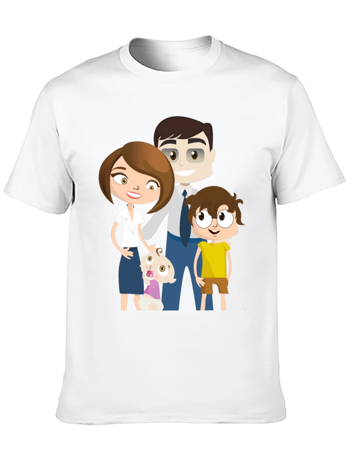 Cartoon Family Black T-Shirt