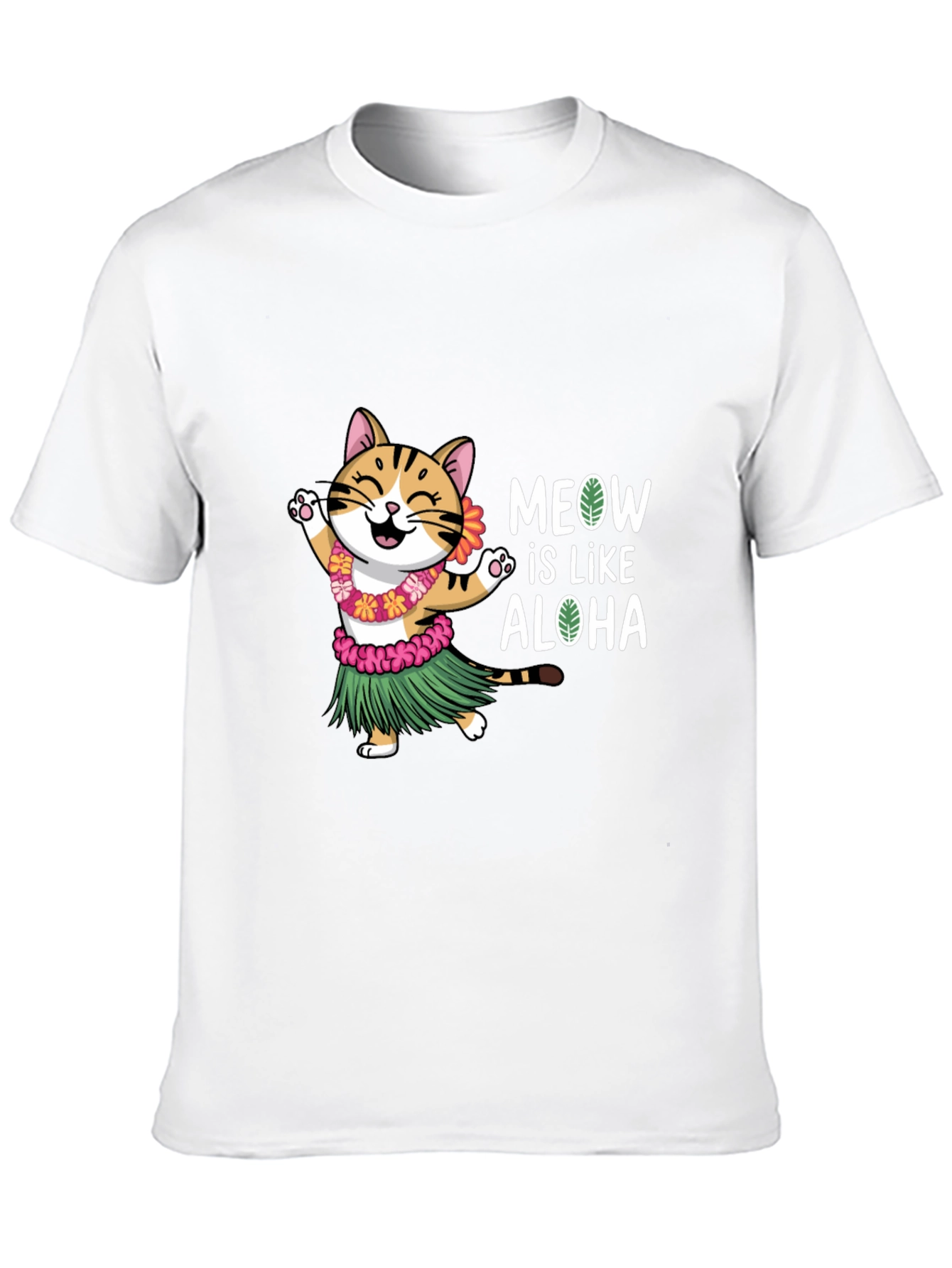 Meow is Like Aloha Cat Hawaiian T-Shirt