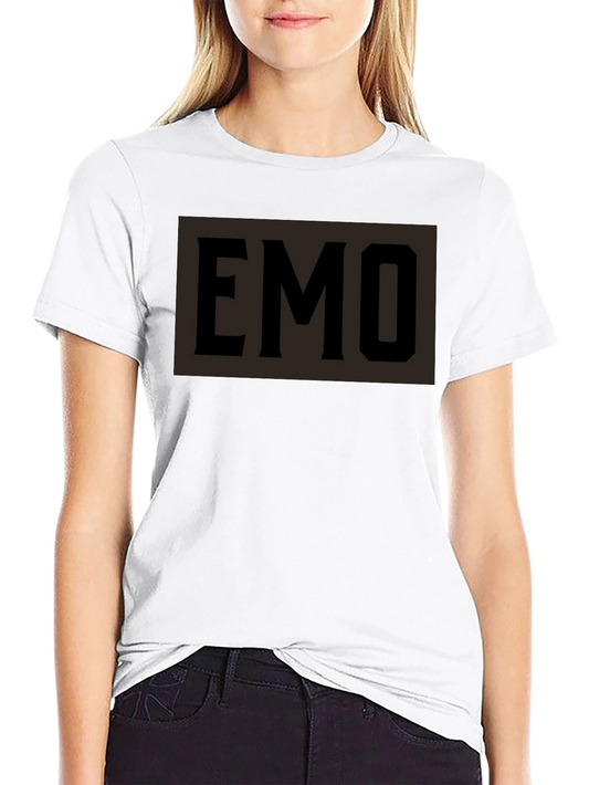 Emo Graphic T-Shirt - Black Crew Neck Tee