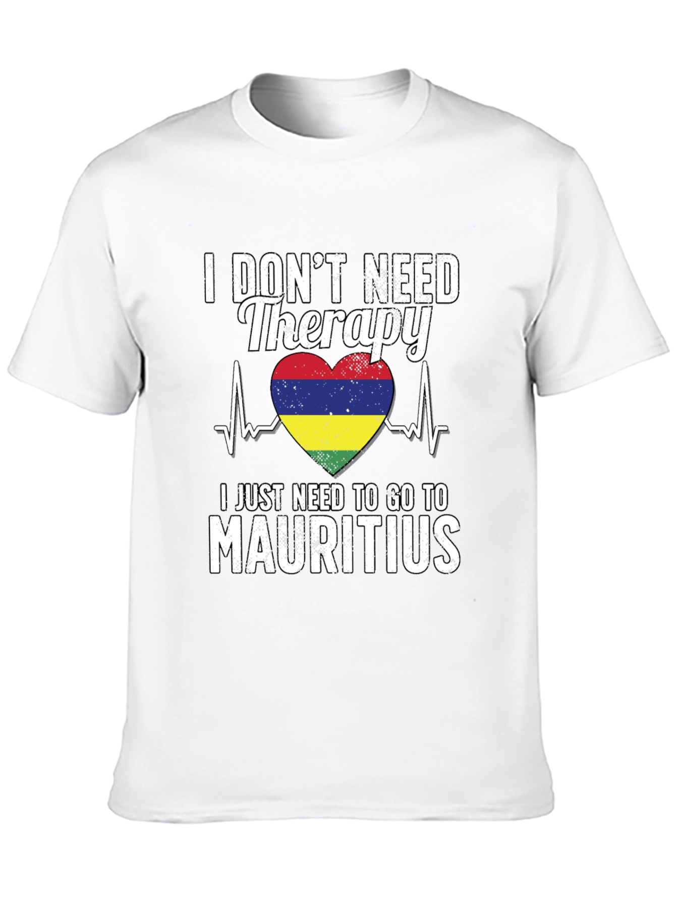 Mauritius Therapy T-Shirt: Heartbeat Flag Tee