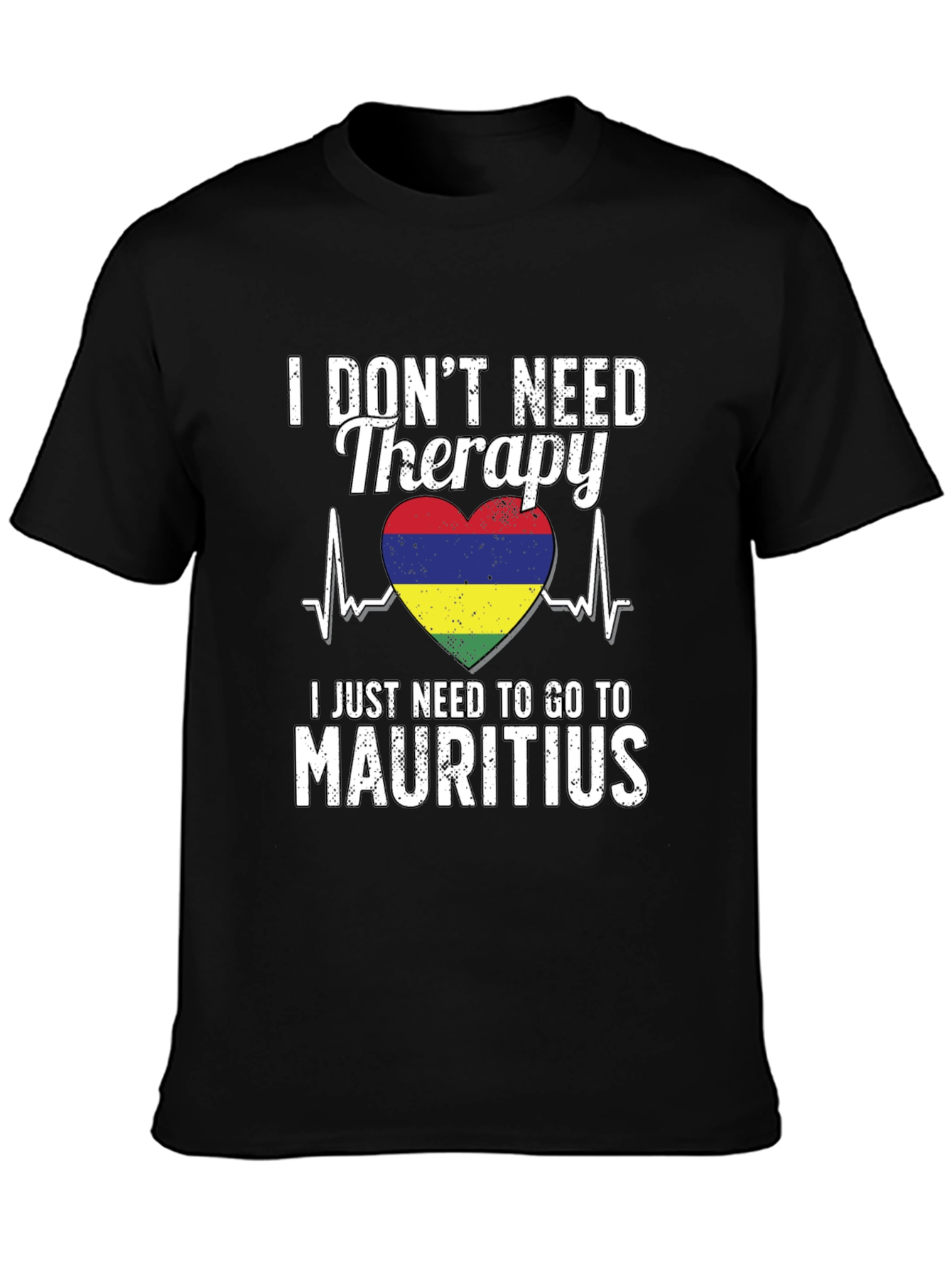 Mauritius Therapy T-Shirt: Heartbeat Flag Tee