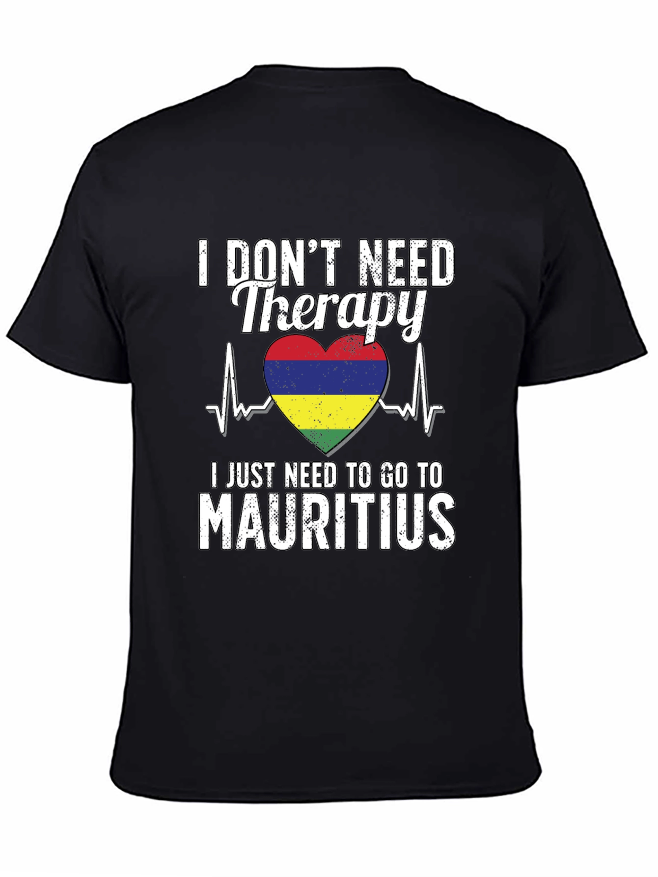 Mauritius Therapy T-Shirt: Heartbeat Flag Tee