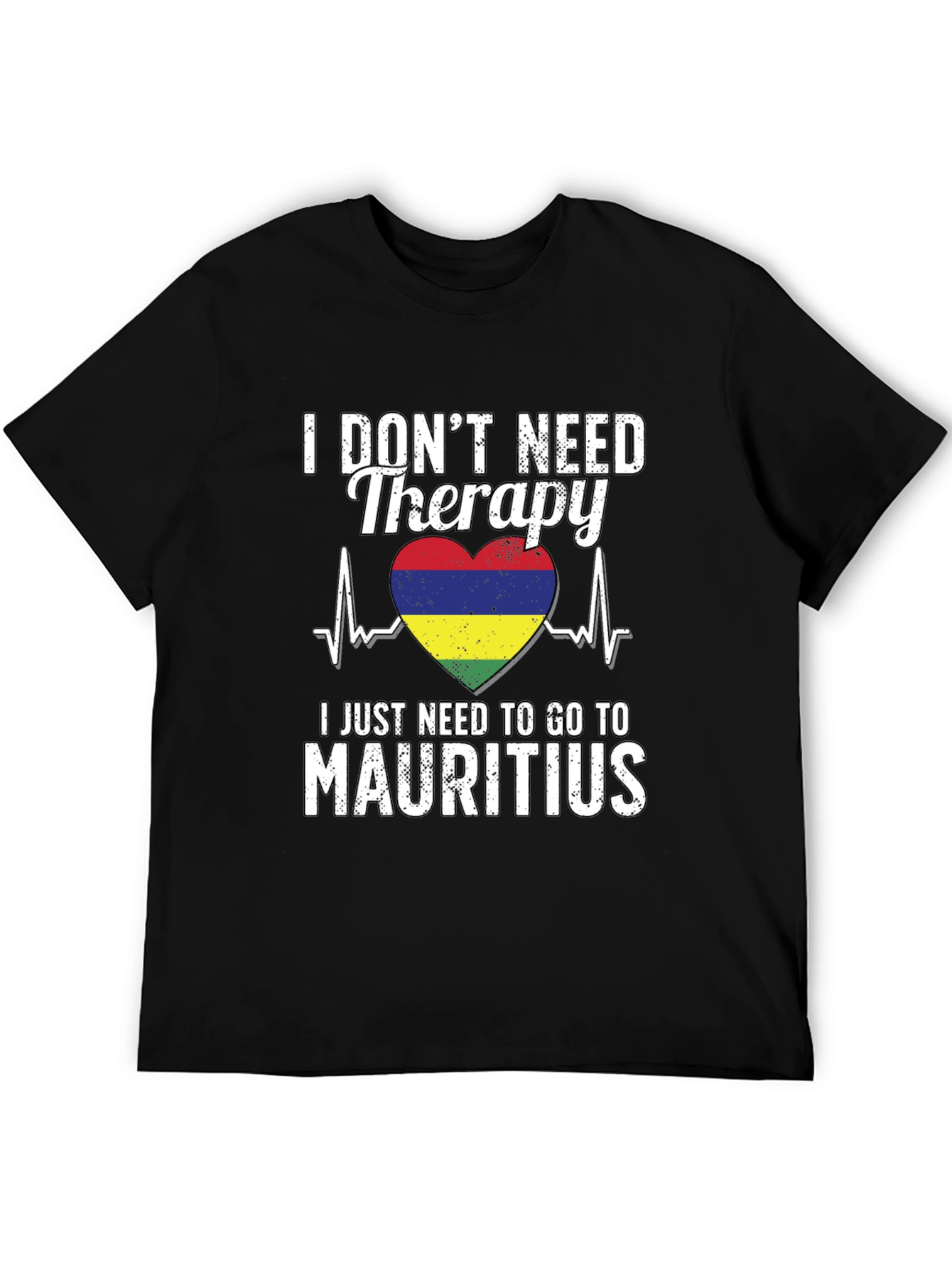 Mauritius Therapy T-Shirt: Heartbeat Flag Tee