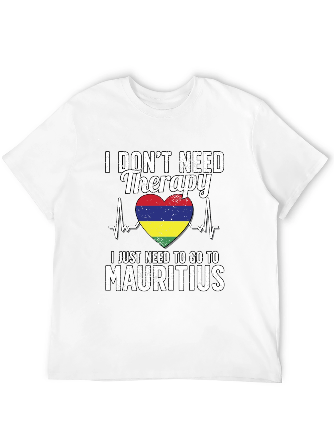 Mauritius Therapy T-Shirt: Heartbeat Flag Tee