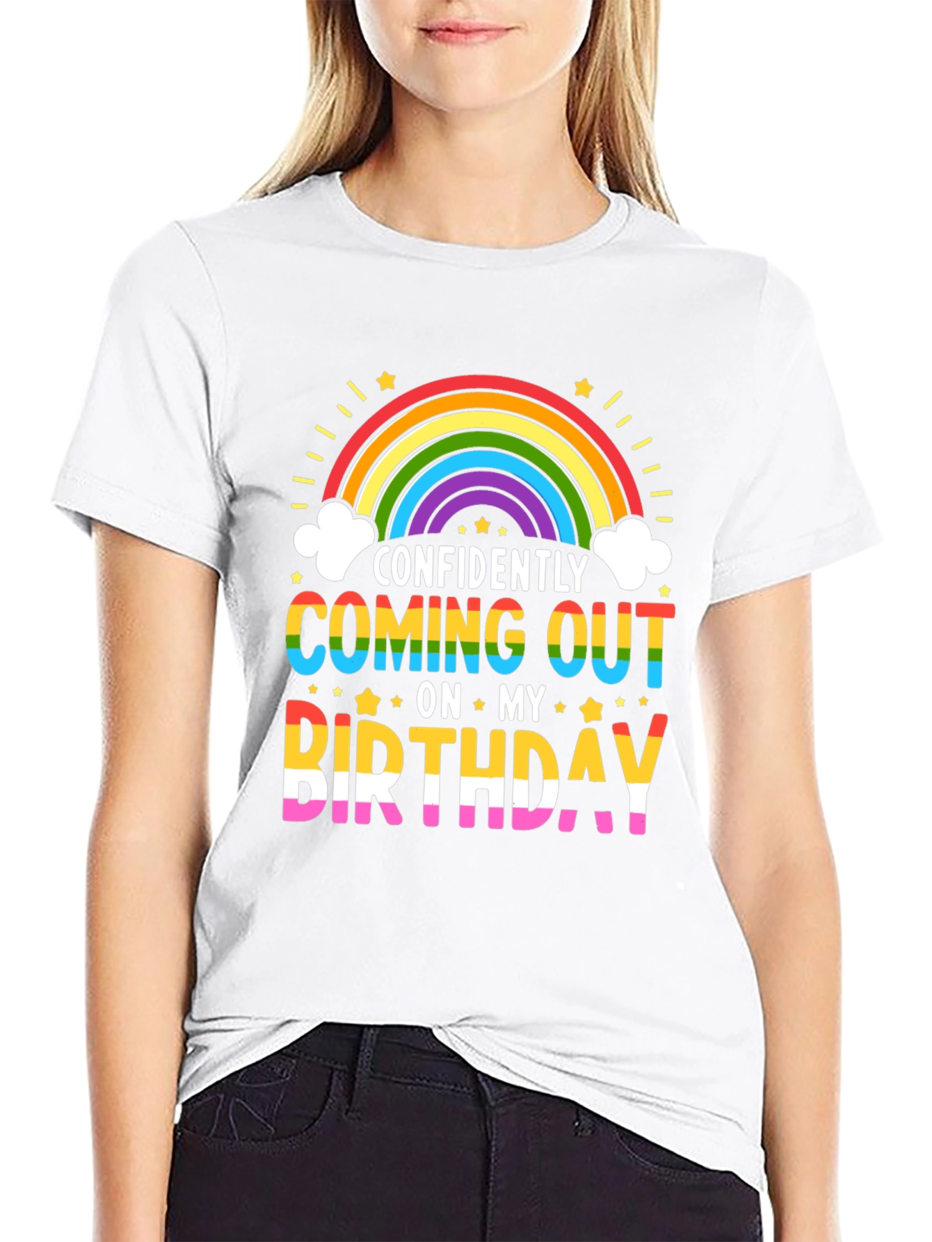 Confidently Coming Out On My Birthday Pride Rainbow T-Shirt