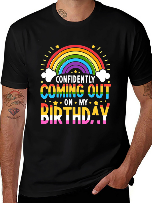 Confidently Coming Out On My Birthday Pride Rainbow T-Shirt