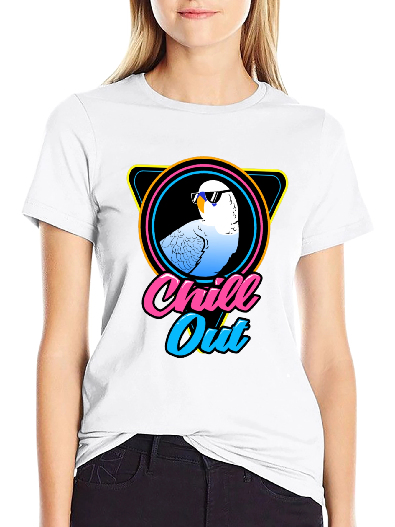 Chill Out Parrot T-Shirt - Cool Retro Design