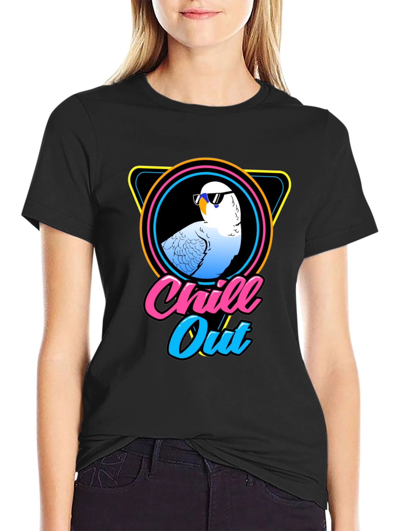 Chill Out Parrot T-Shirt - Cool Retro Design