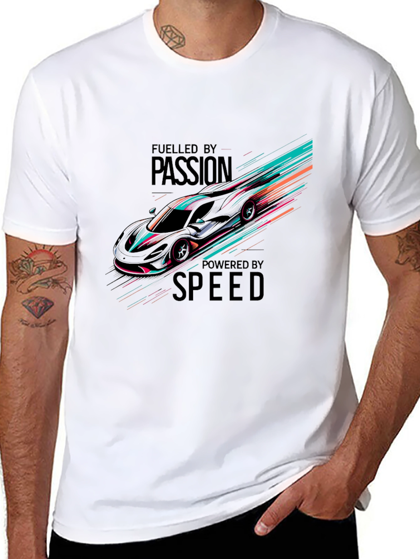 Fueled By Passion Car Graphic Black T-Shirt