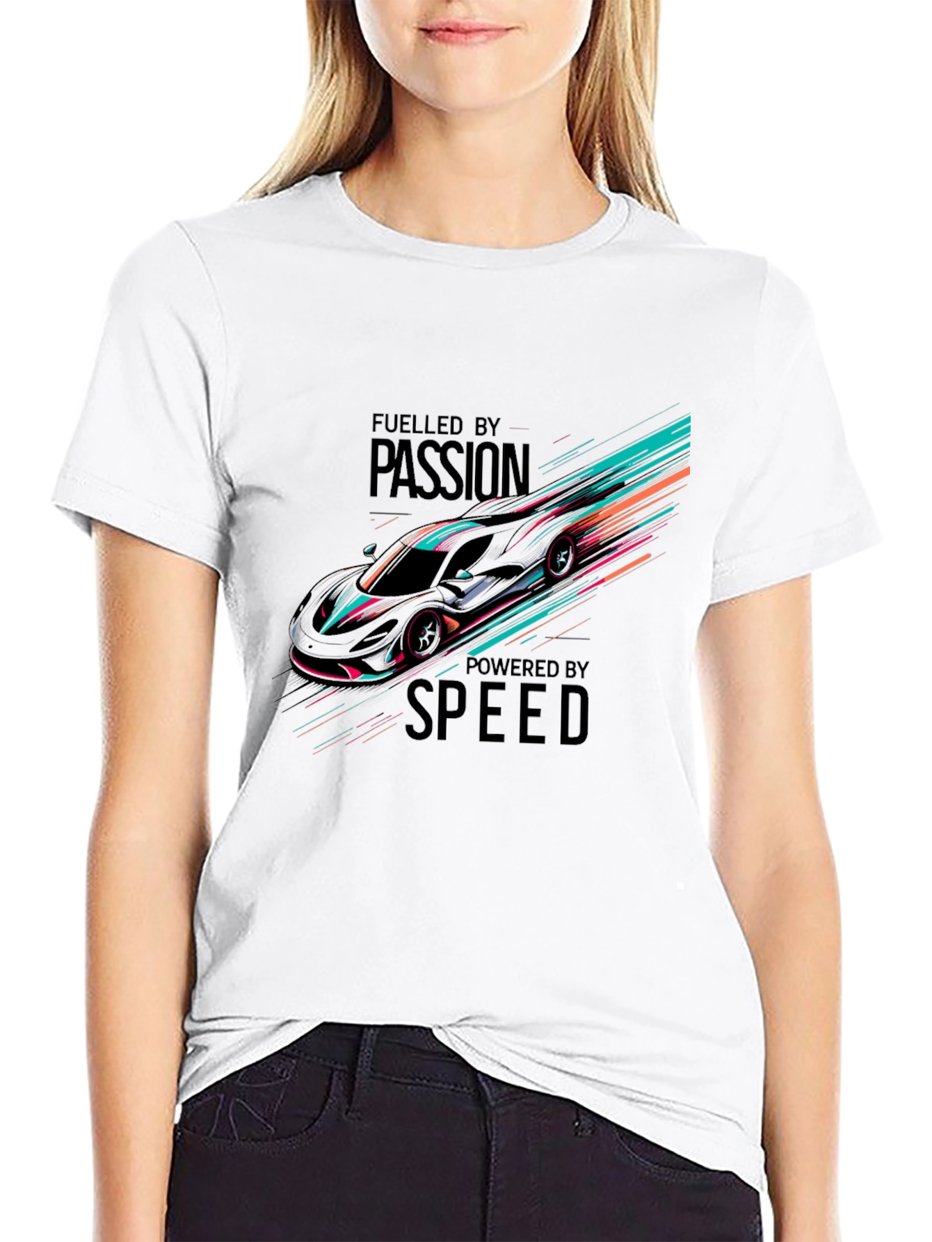 Fueled By Passion Car Graphic Black T-Shirt