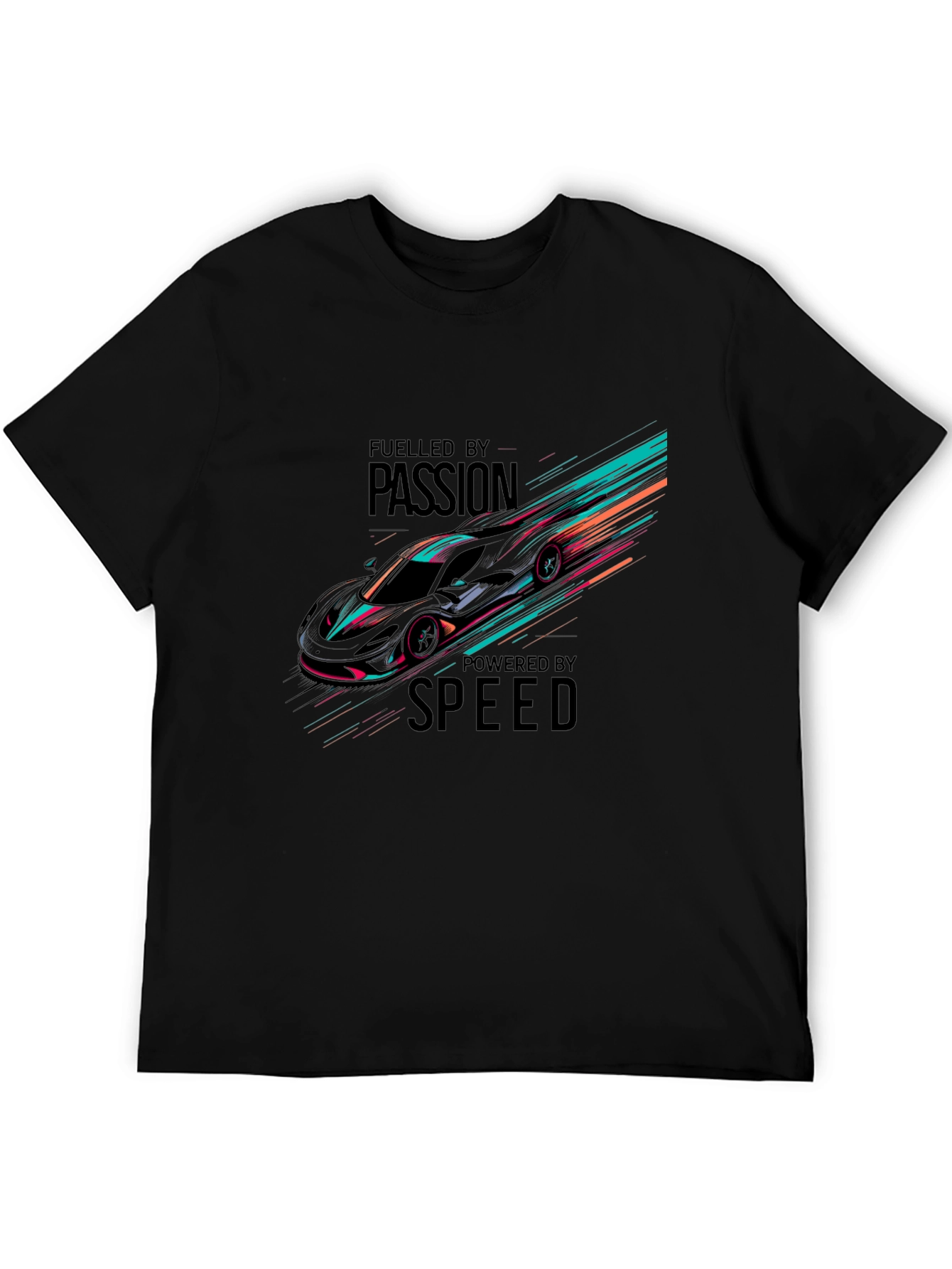 Fueled By Passion Car Graphic Black T-Shirt