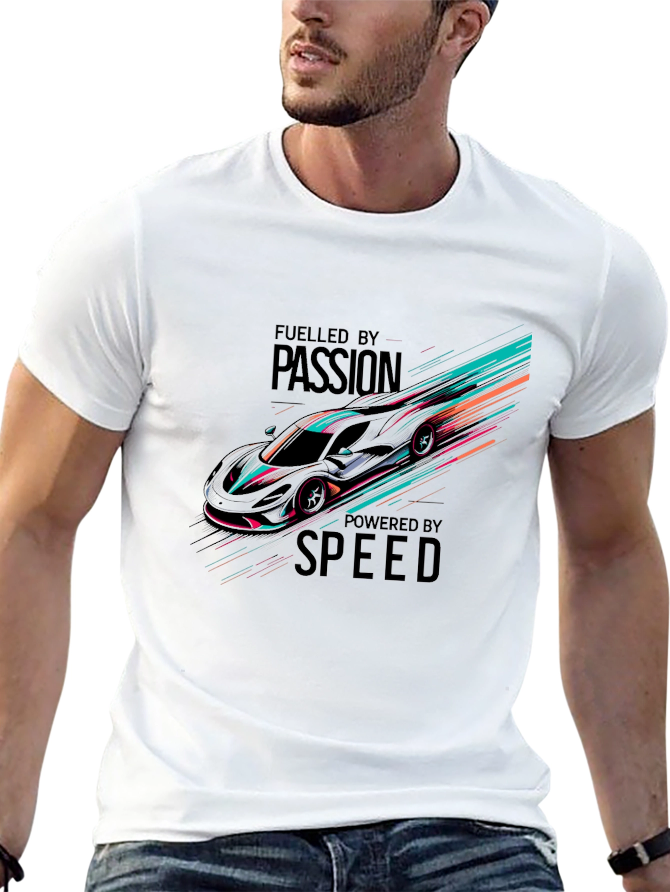 Fueled By Passion Car Graphic Black T-Shirt