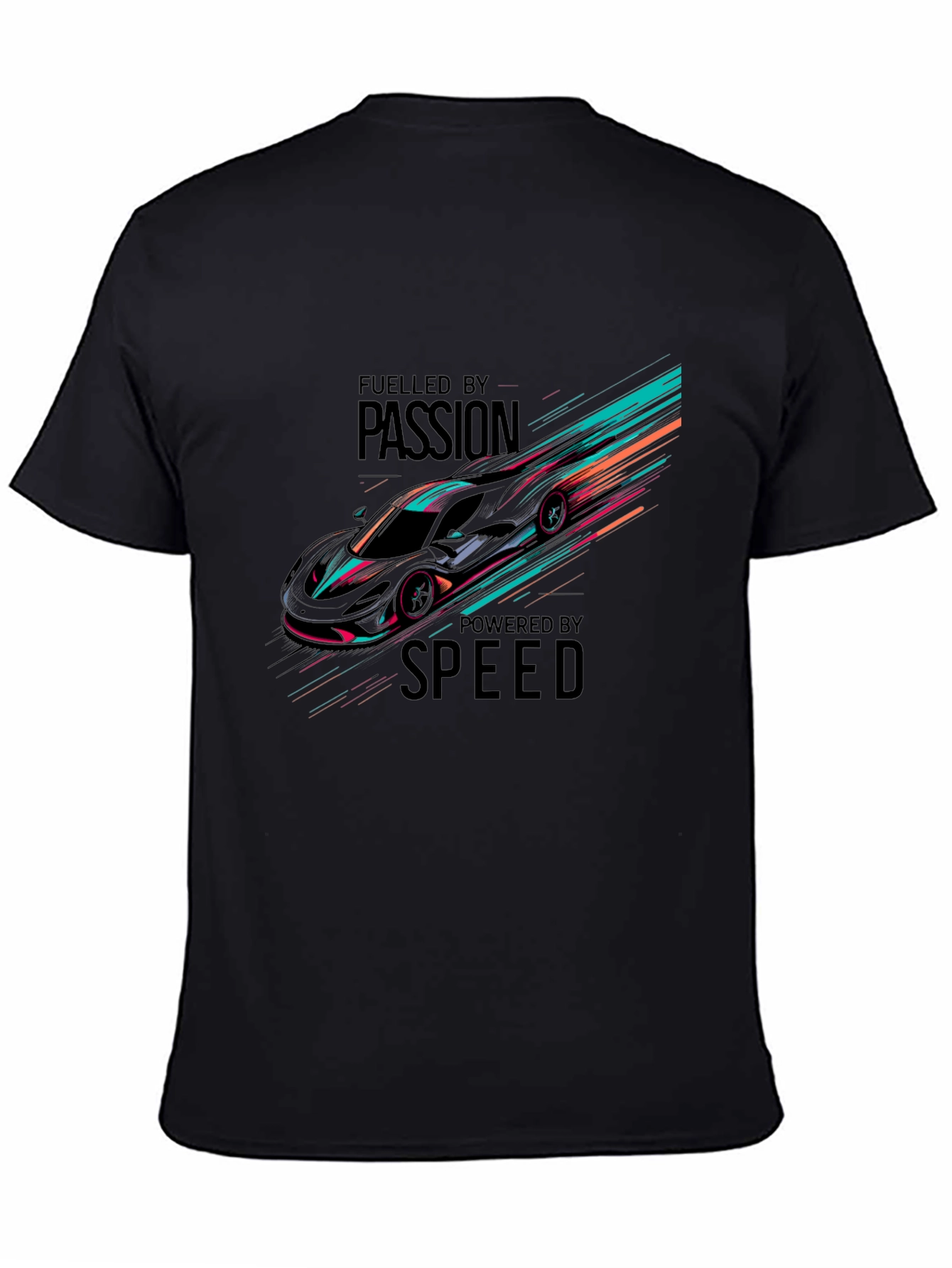 Fueled By Passion Car Graphic Black T-Shirt
