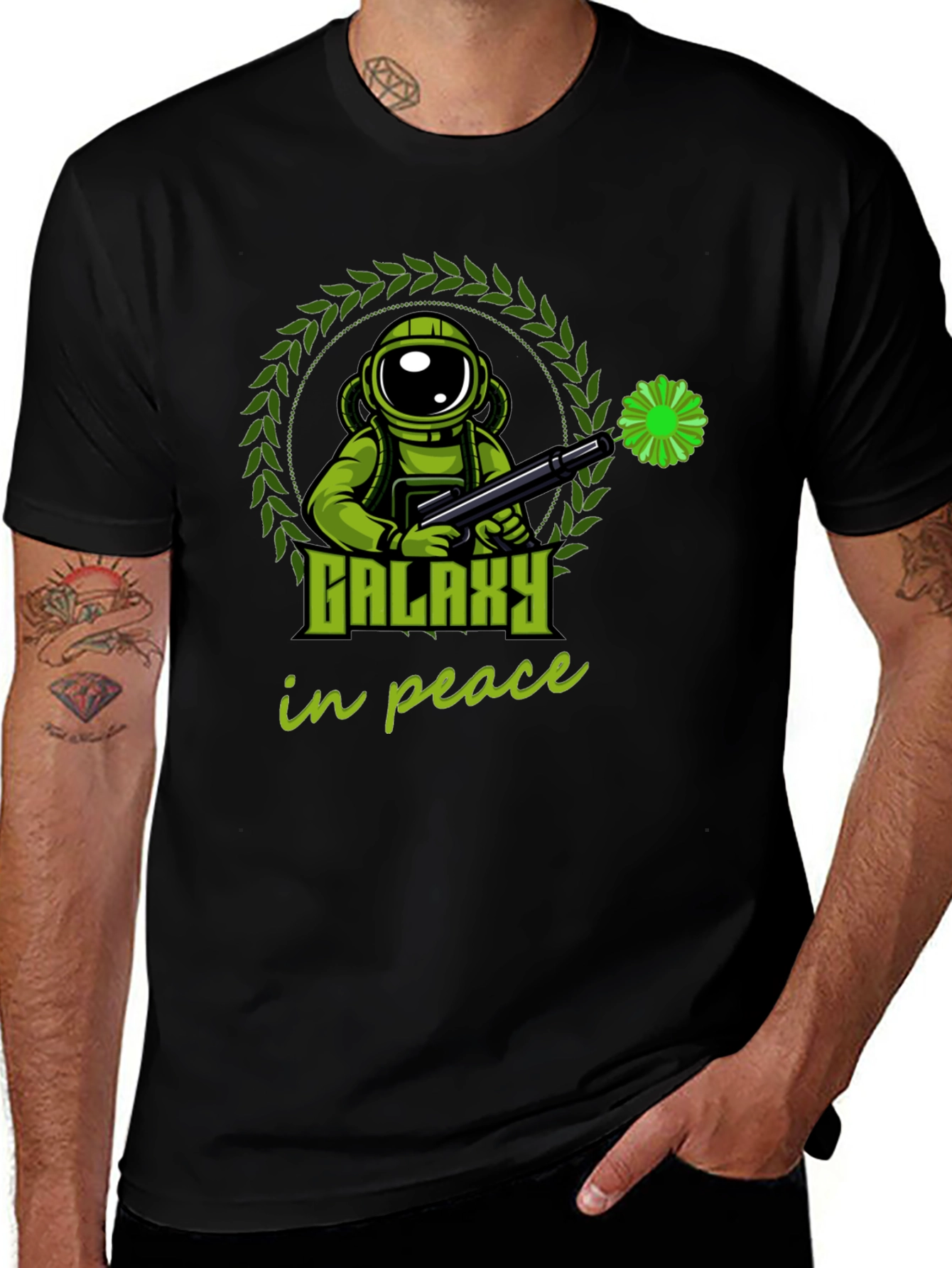 Galaxy in Peace T-Shirt - Astronaut Graphic Tee