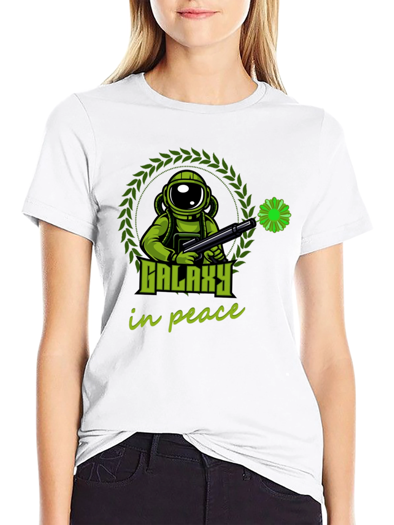 Galaxy in Peace T-Shirt - Astronaut Graphic Tee