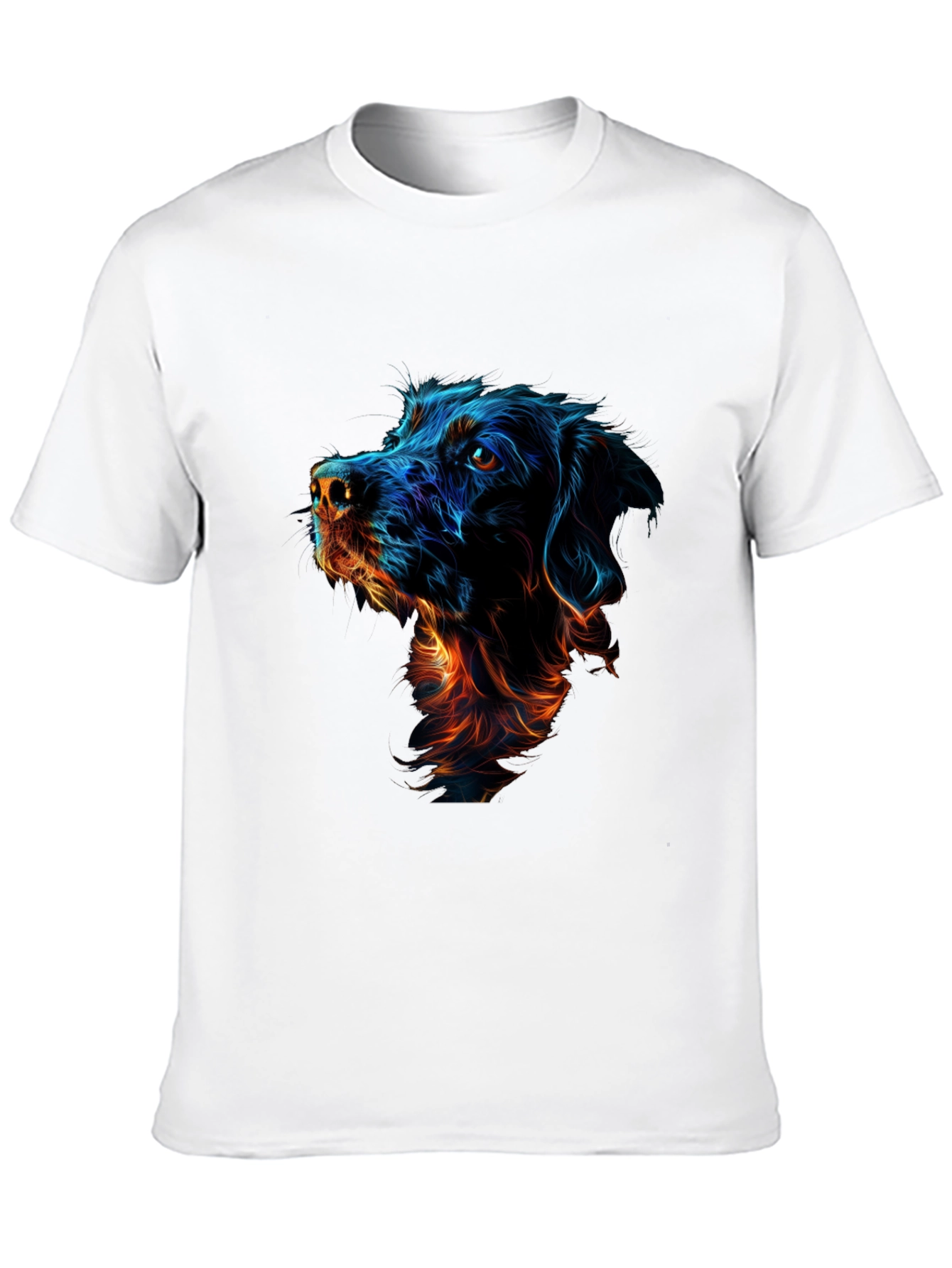 Dog Art Graphic Print Black T-Shirt
