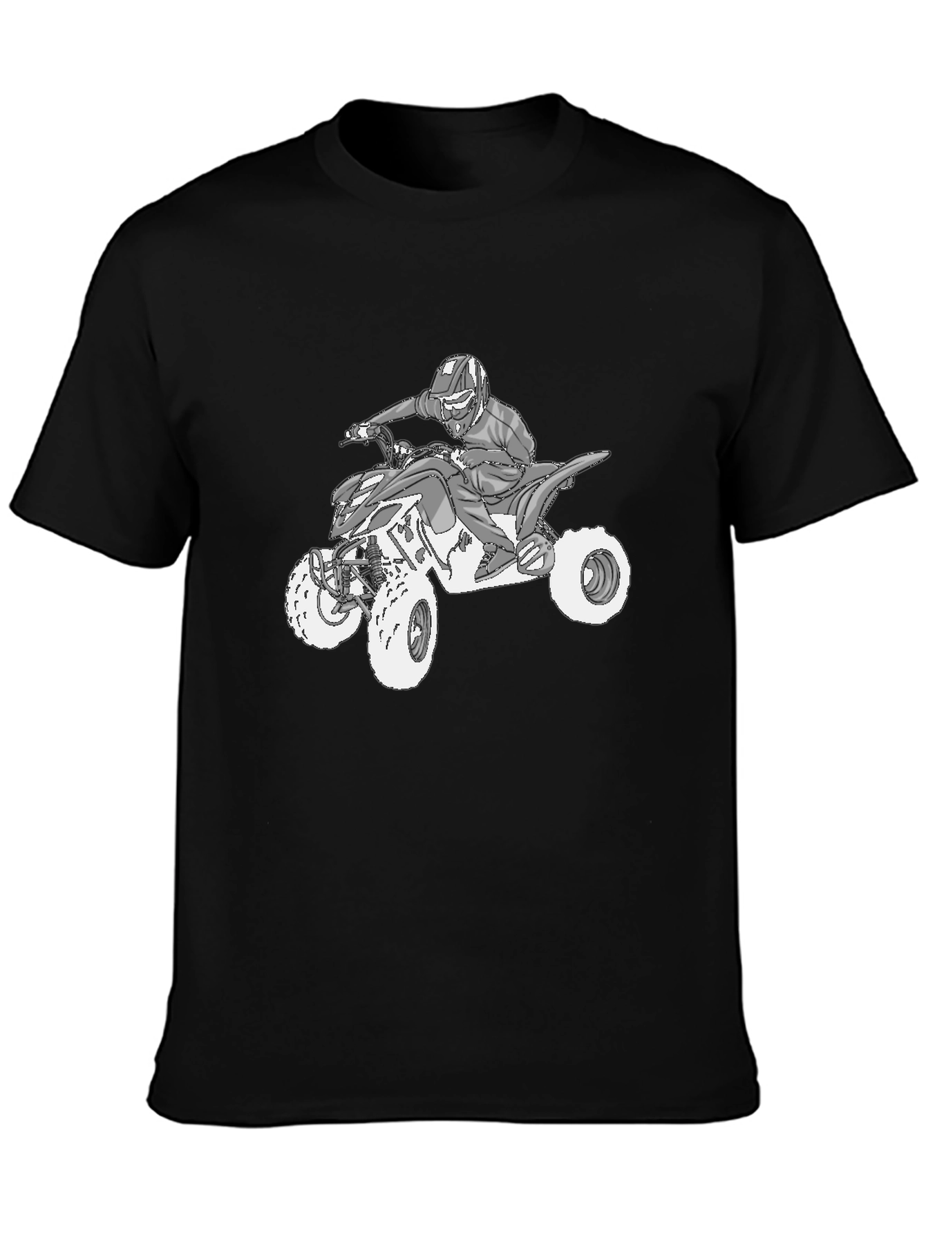 ATV Rider Graphic Tee - Black Cotton T-Shirt