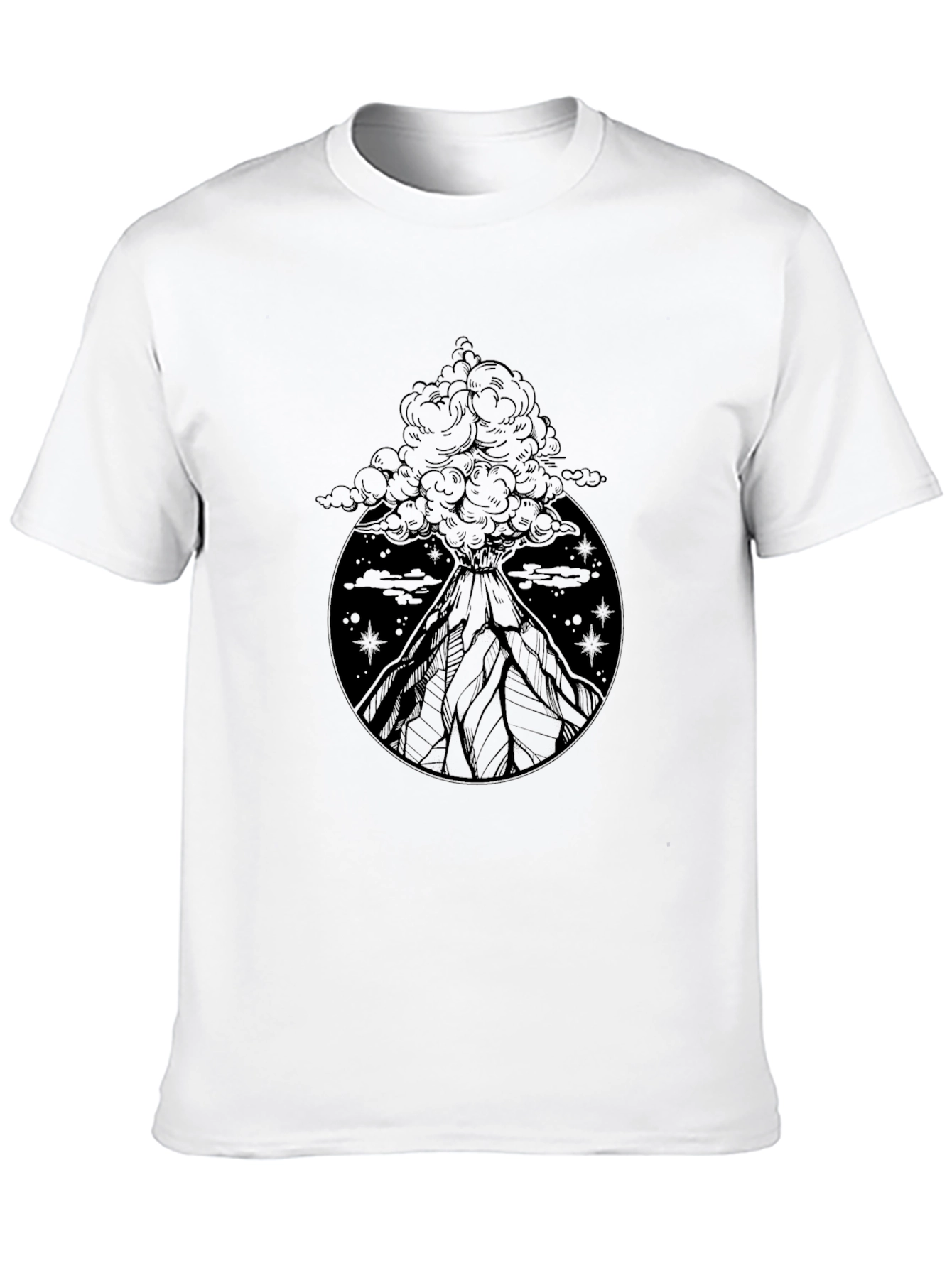 Volcano Eruption Graphic Tee - Black