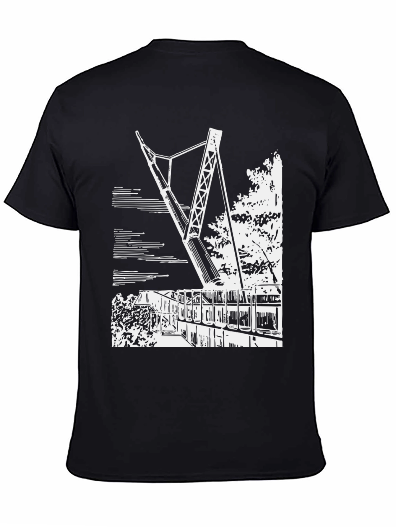 Modern Art Print Black T-Shirt