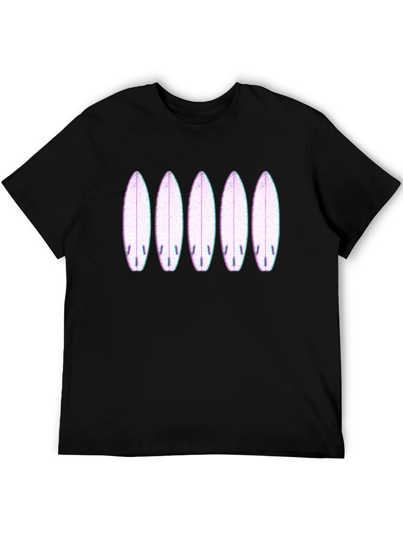 Surfboard Graphic Tee - Black Cotton T-Shirt