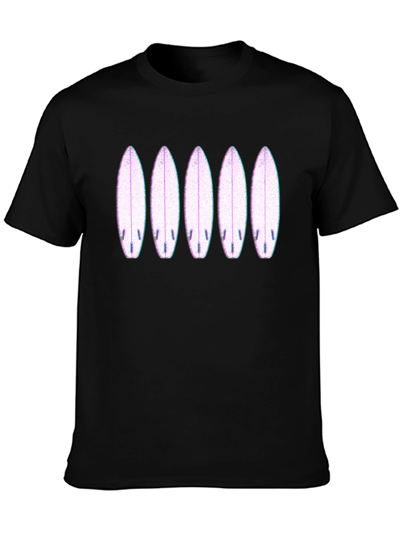 Surfboard Graphic Tee - Black Cotton T-Shirt