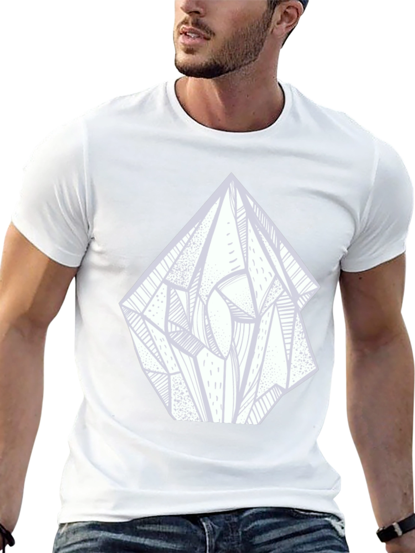 Abstract Crystal Graphic Tee - Black