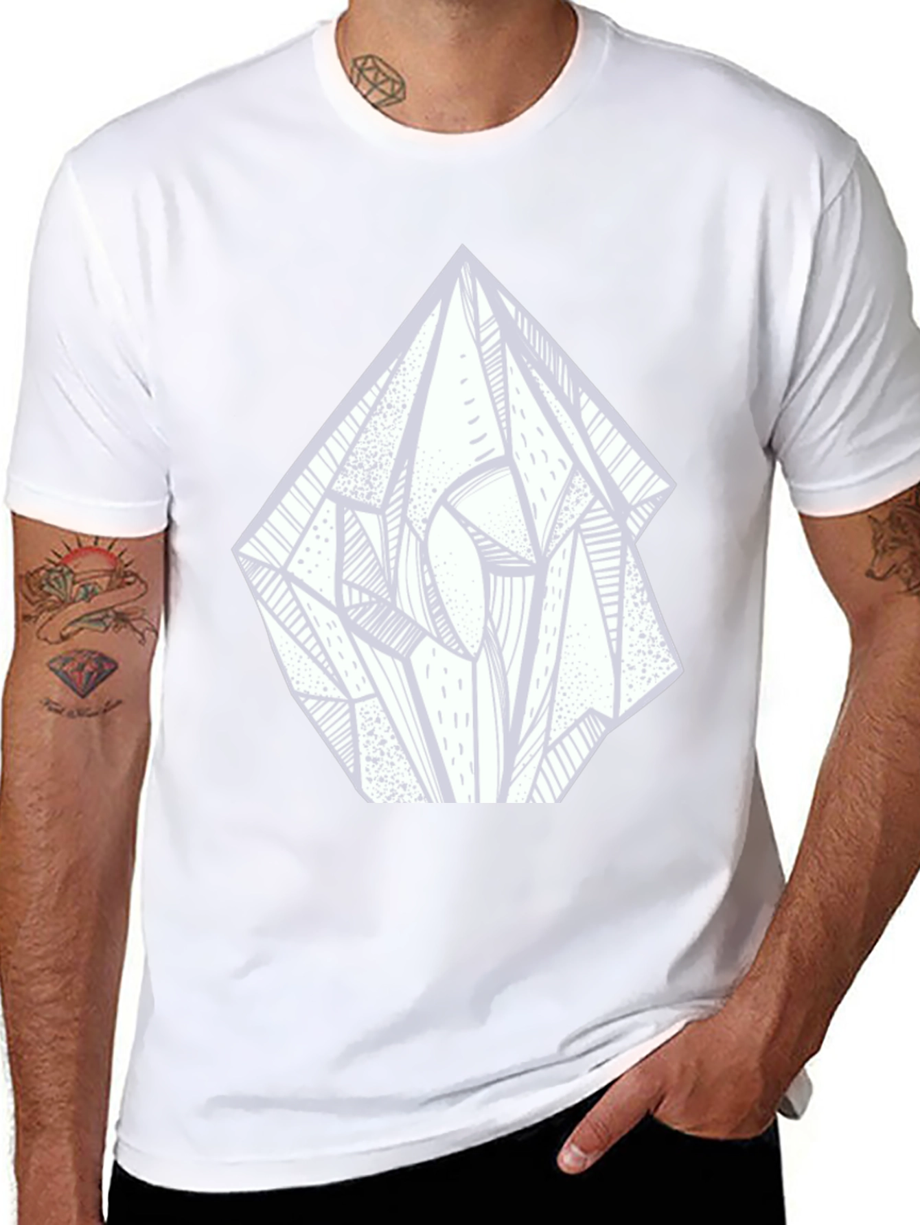 Abstract Crystal Graphic Tee - Black