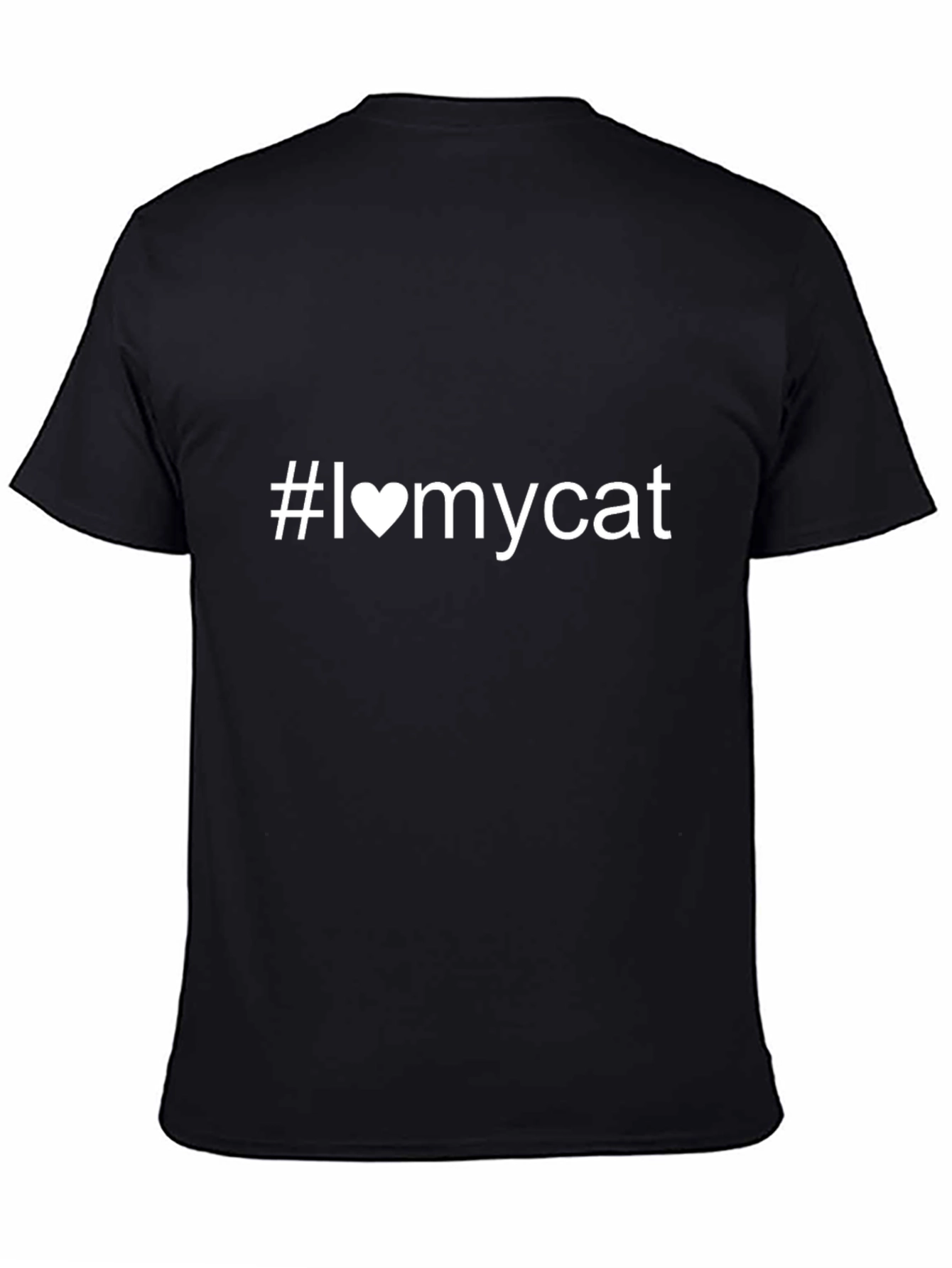 I Love My Cat T-Shirt Black Cotton