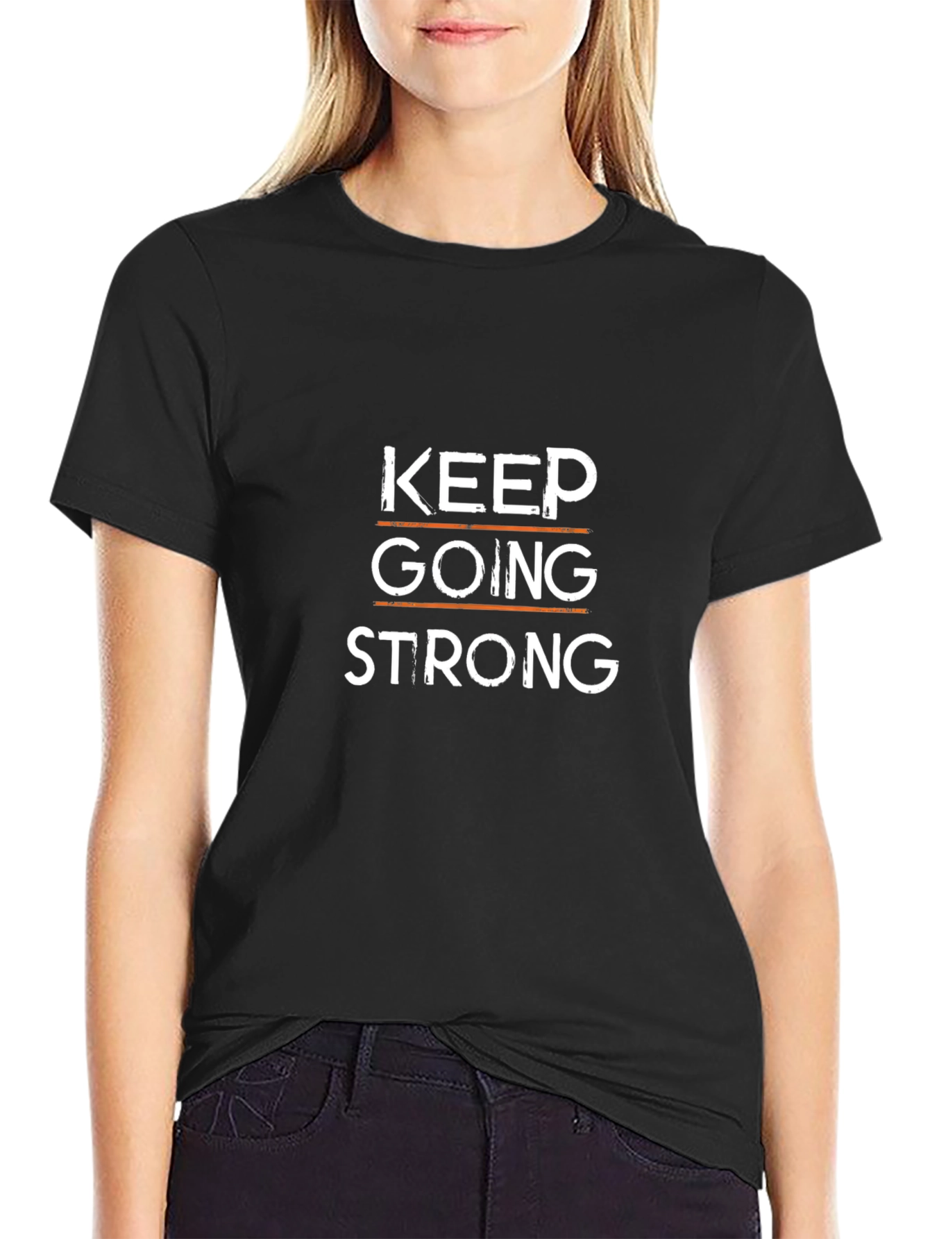 Keep Going Strong Black Graphic Tee