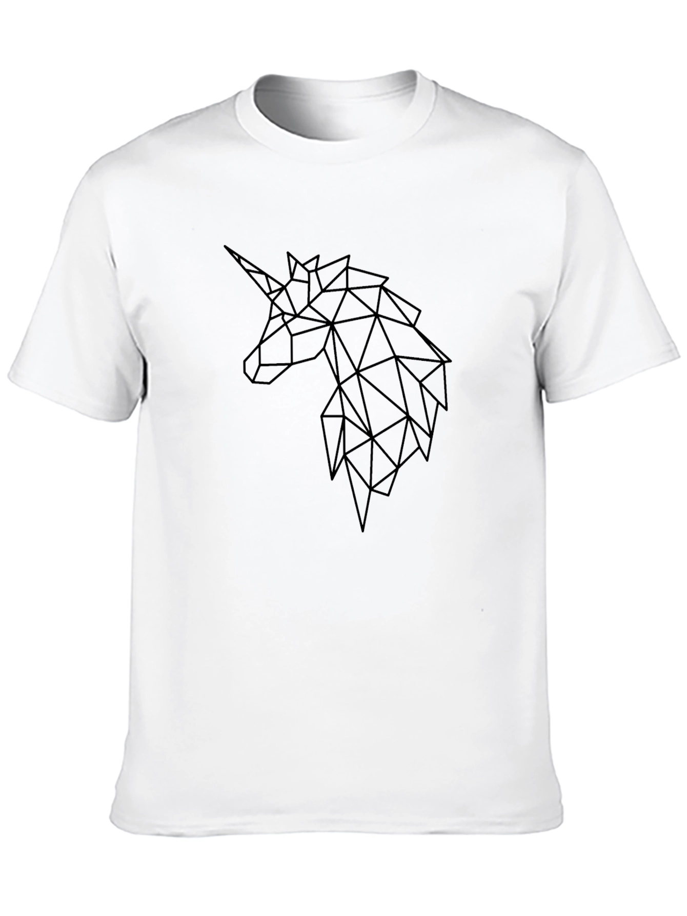 Geometric Unicorn Graphic T-Shirt - Black