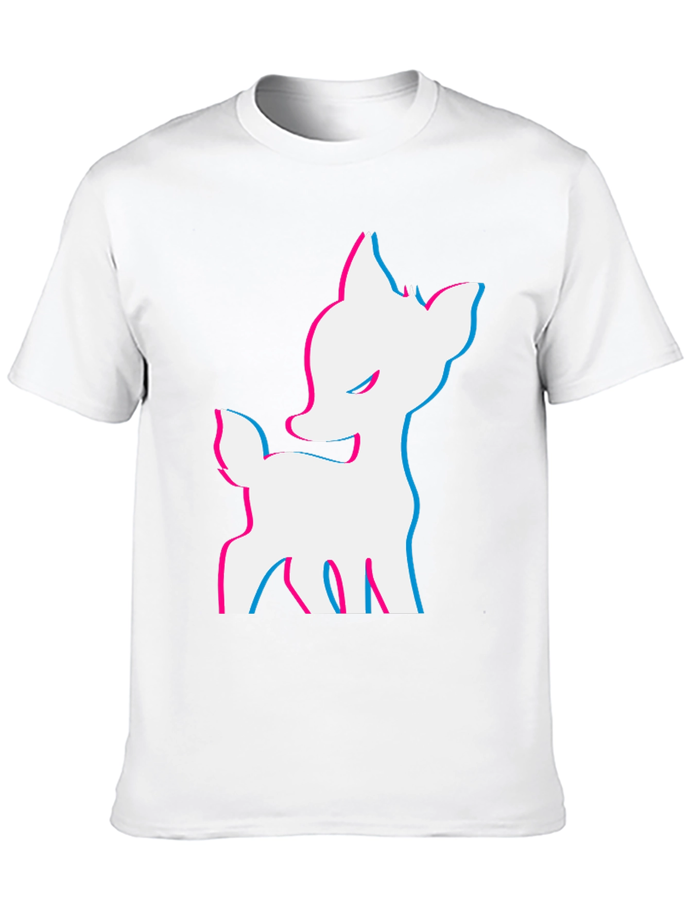 Deer Glitch Tee - Black Graphic T-Shirt