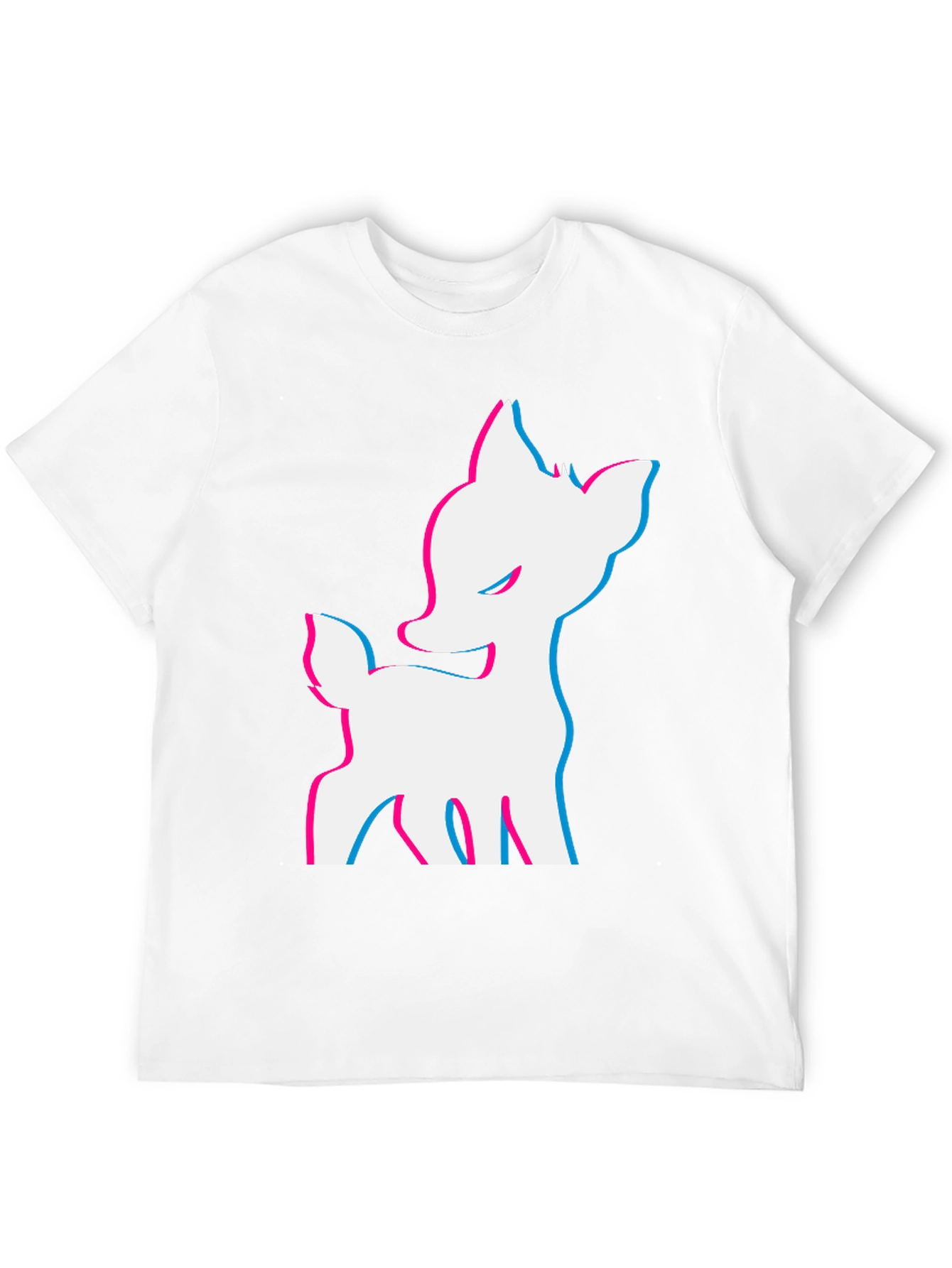 Deer Glitch Tee - Black Graphic T-Shirt