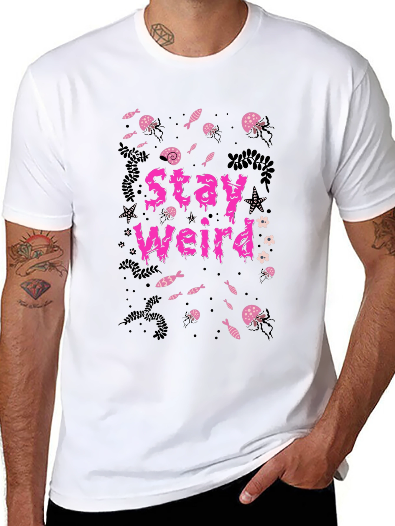 Stay Weird T-Shirt - Graphic Print Tee