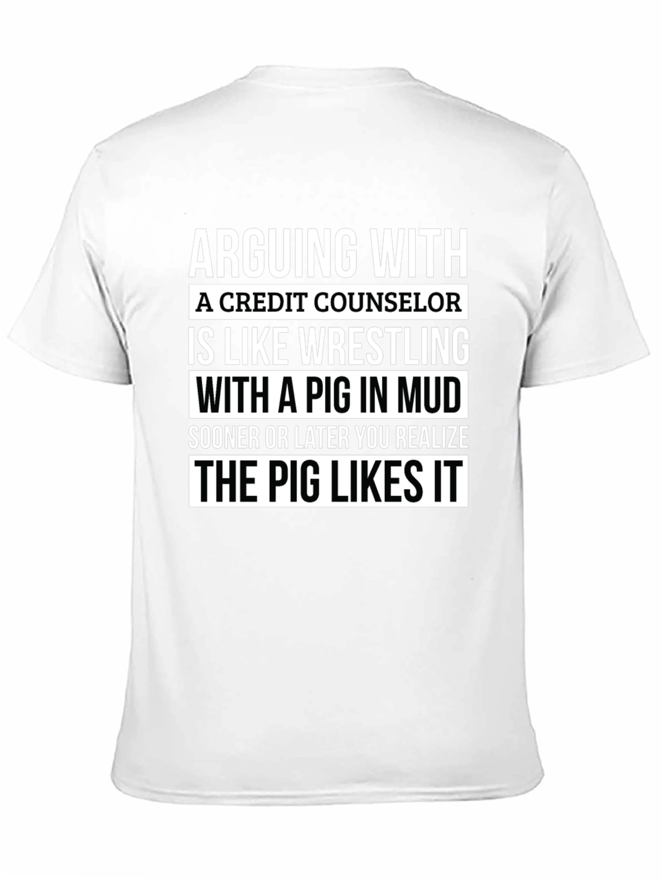 Credit Counselor Pig T-Shirt - Arguing Funny Tee