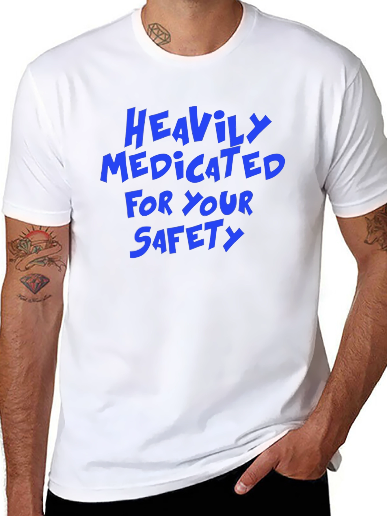 Heavily Medicated for Your Safety Funny Graphic Tee
