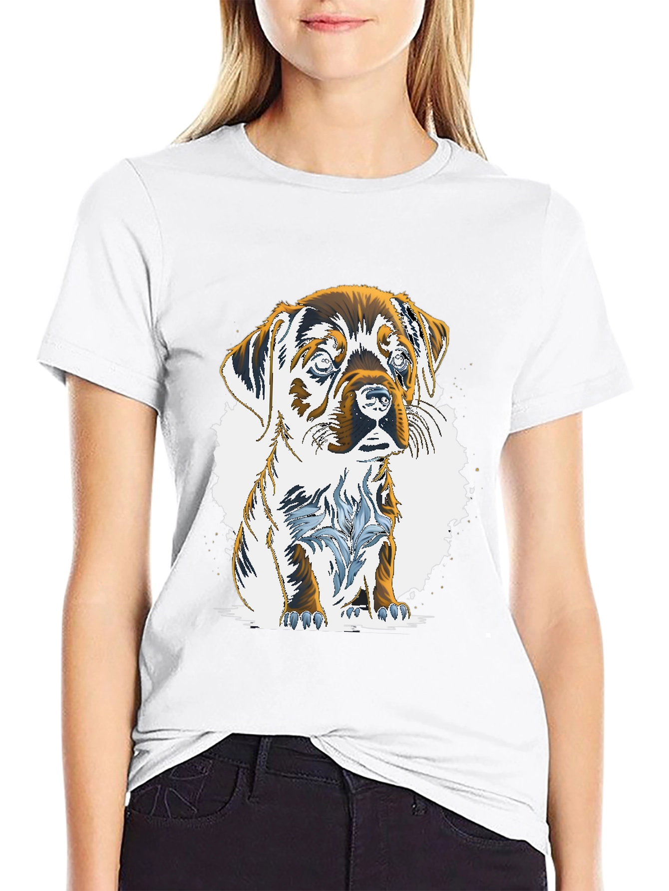 Puppy Graphic Tee - Mens Casual Black T-Shirt