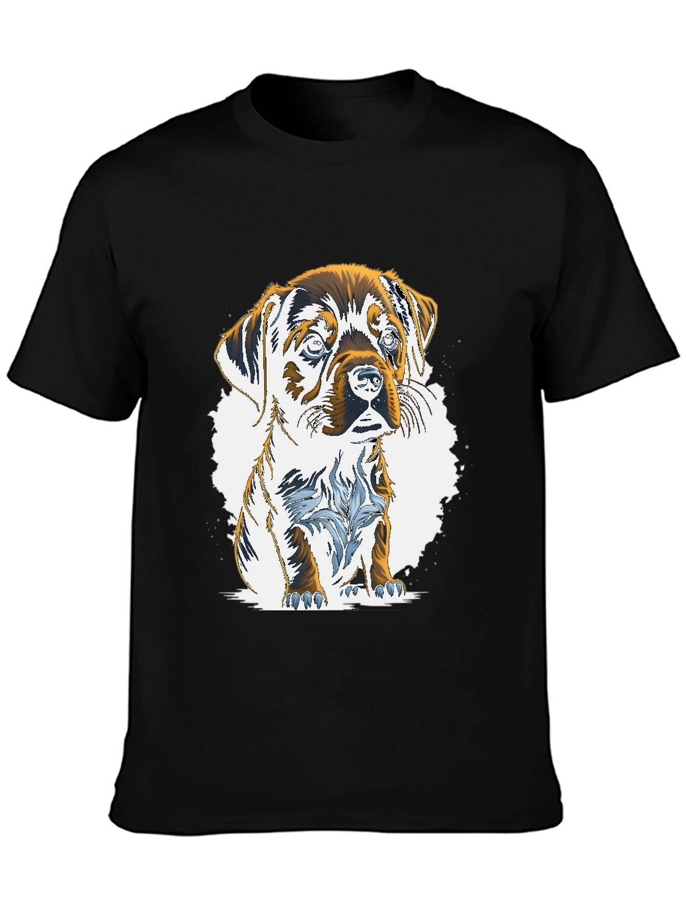 Puppy Graphic Tee - Mens Casual Black T-Shirt