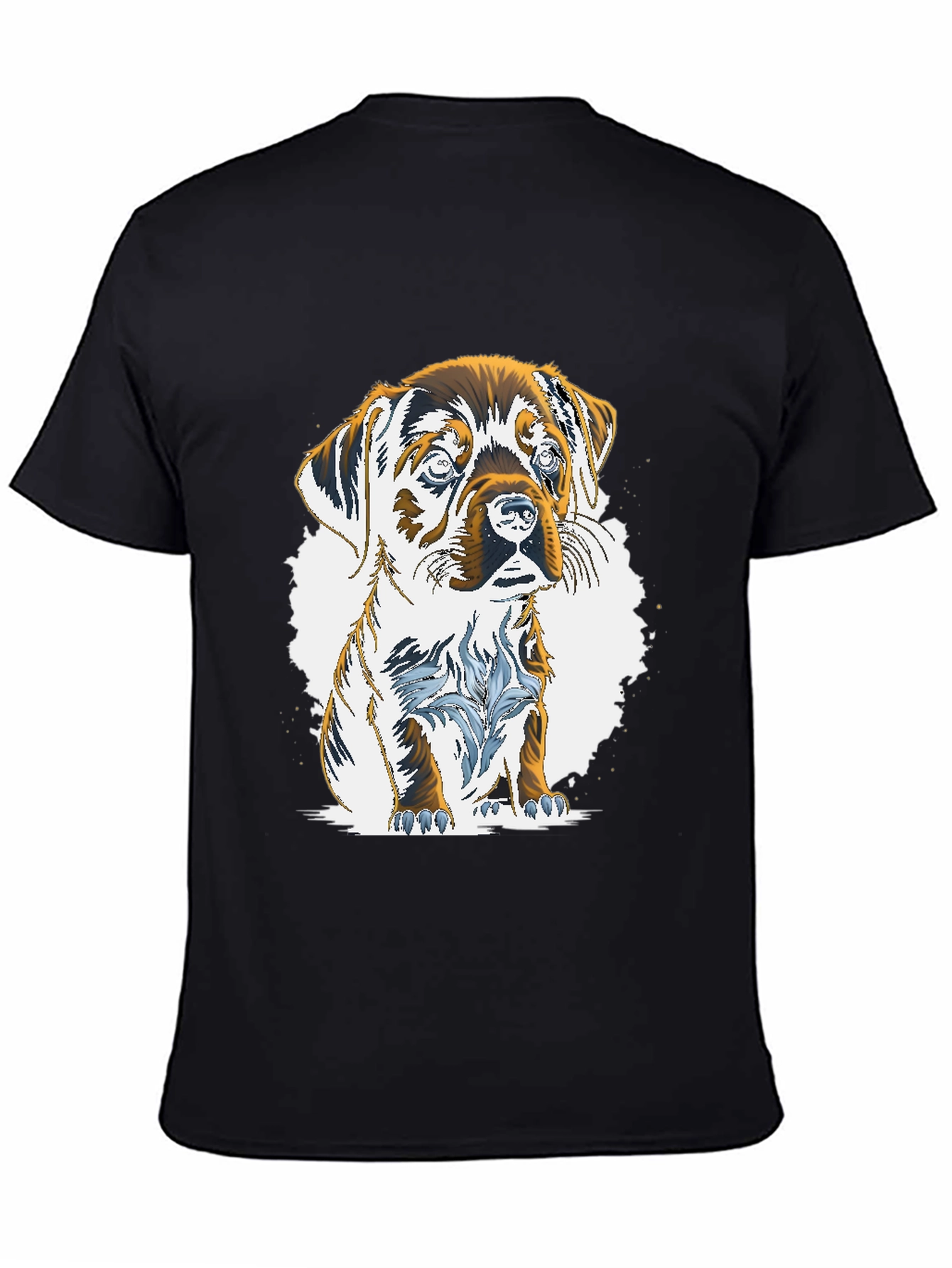 Puppy Graphic Tee - Mens Casual Black T-Shirt
