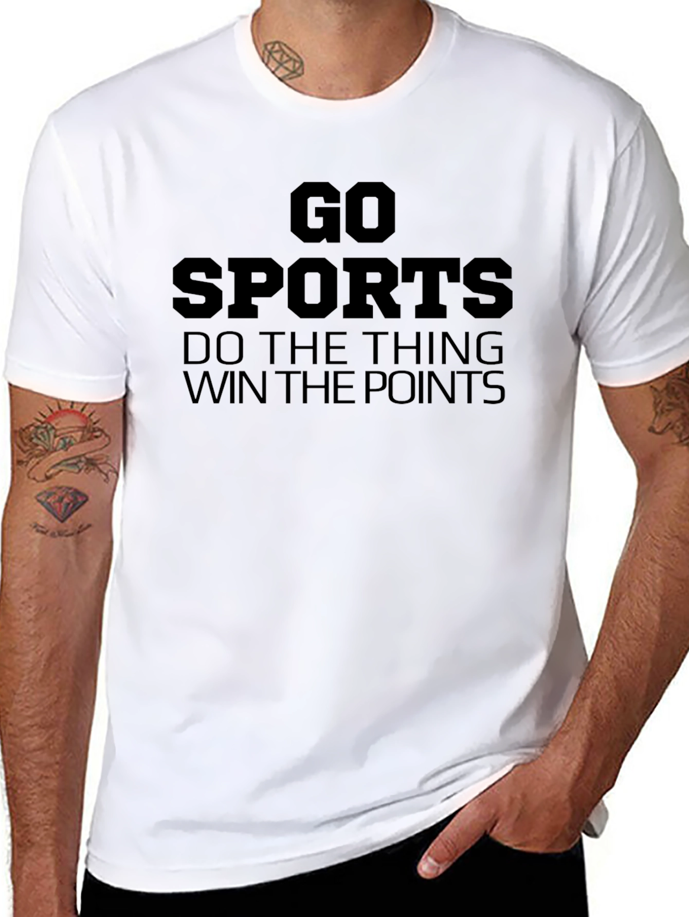 Go Sports! Black Graphic Slogan Tee