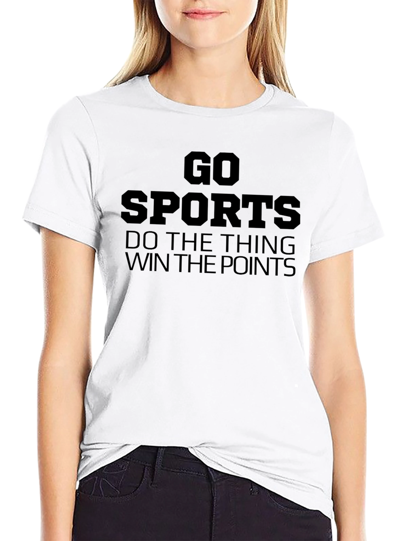 Go Sports! Black Graphic Slogan Tee