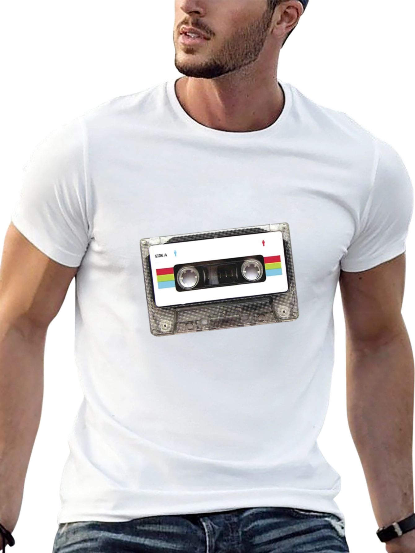 Retro Cassette Tape Graphic Tee - Black