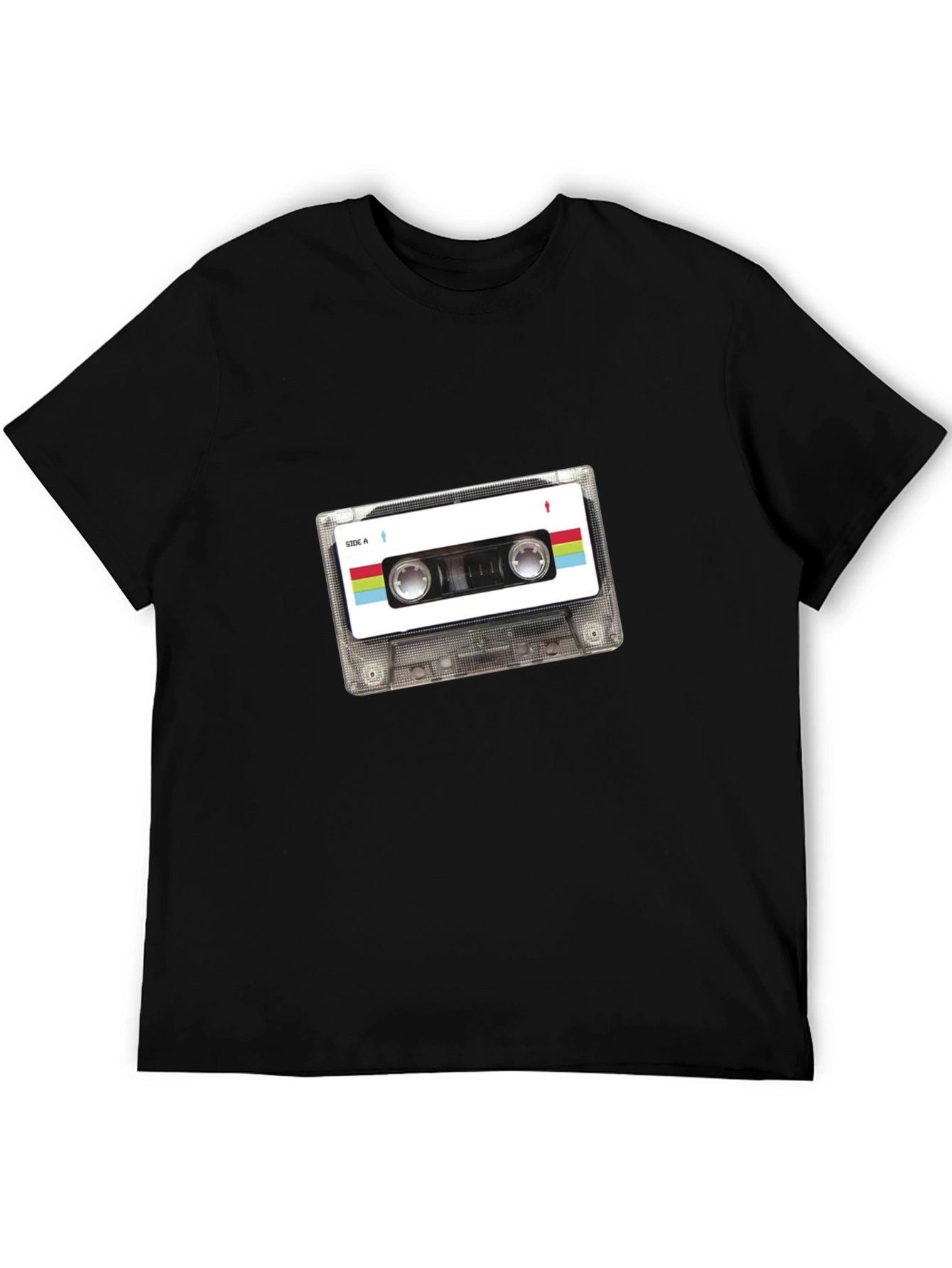 Retro Cassette Tape Graphic Tee - Black