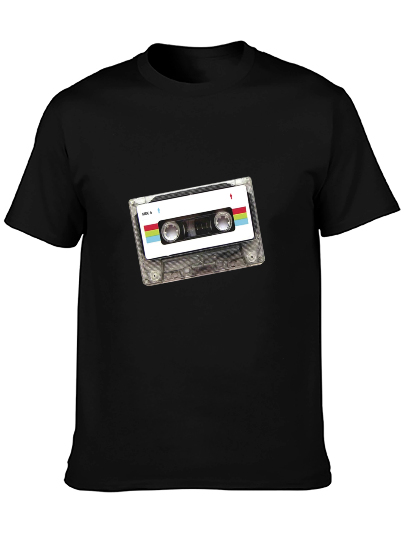 Retro Cassette Tape Graphic Tee - Black