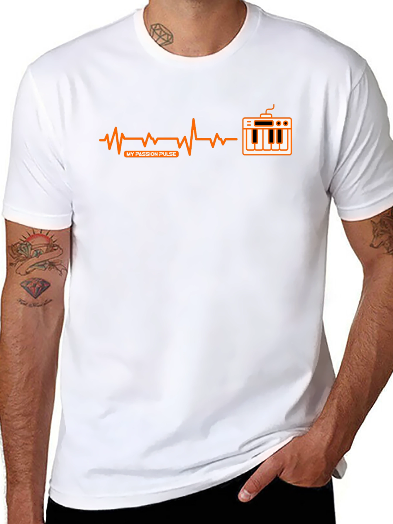 My Passion Pulse T-Shirt - Music Keyboard Heartbeat Design