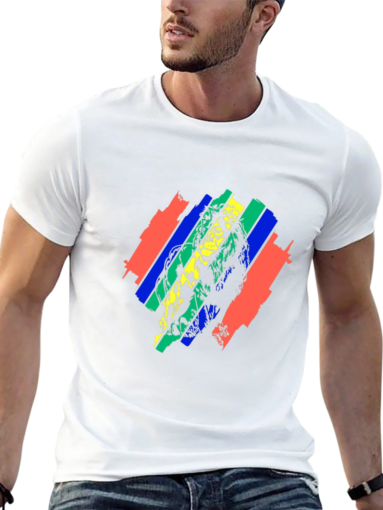Rasta Lion Graphic Tee - Black