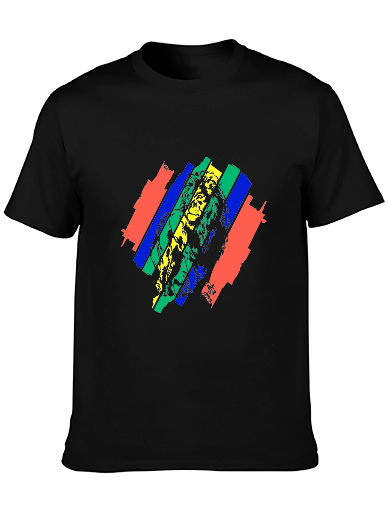 Rasta Lion Graphic Tee - Black