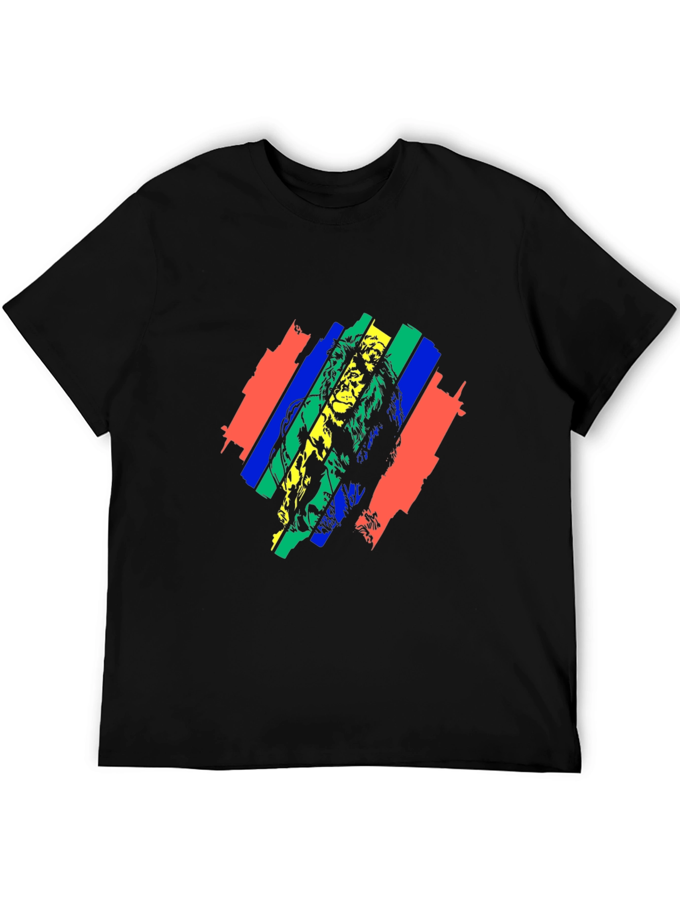 Rasta Lion Graphic Tee - Black