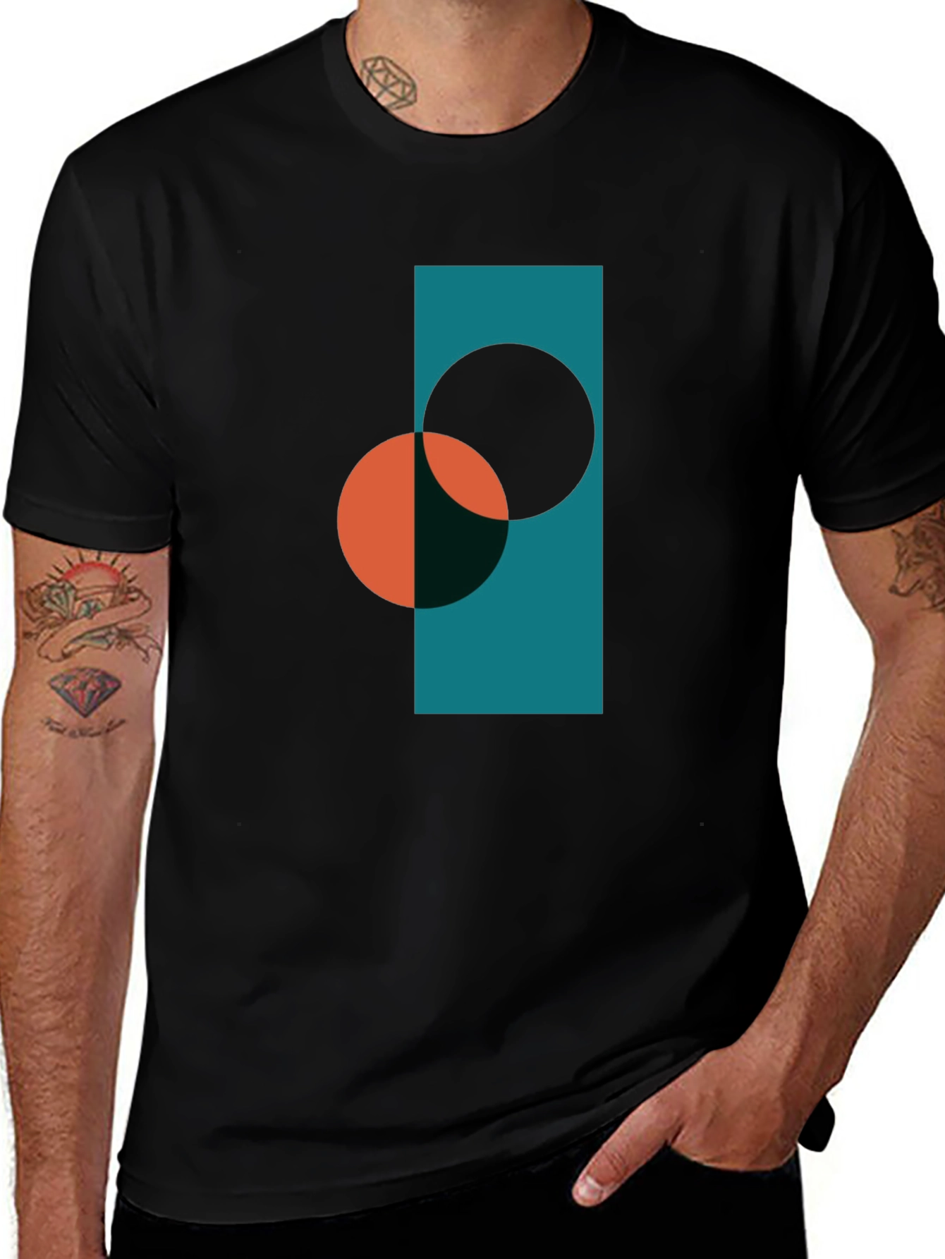 Geometric Graphic Tee - Modern Art Shirt