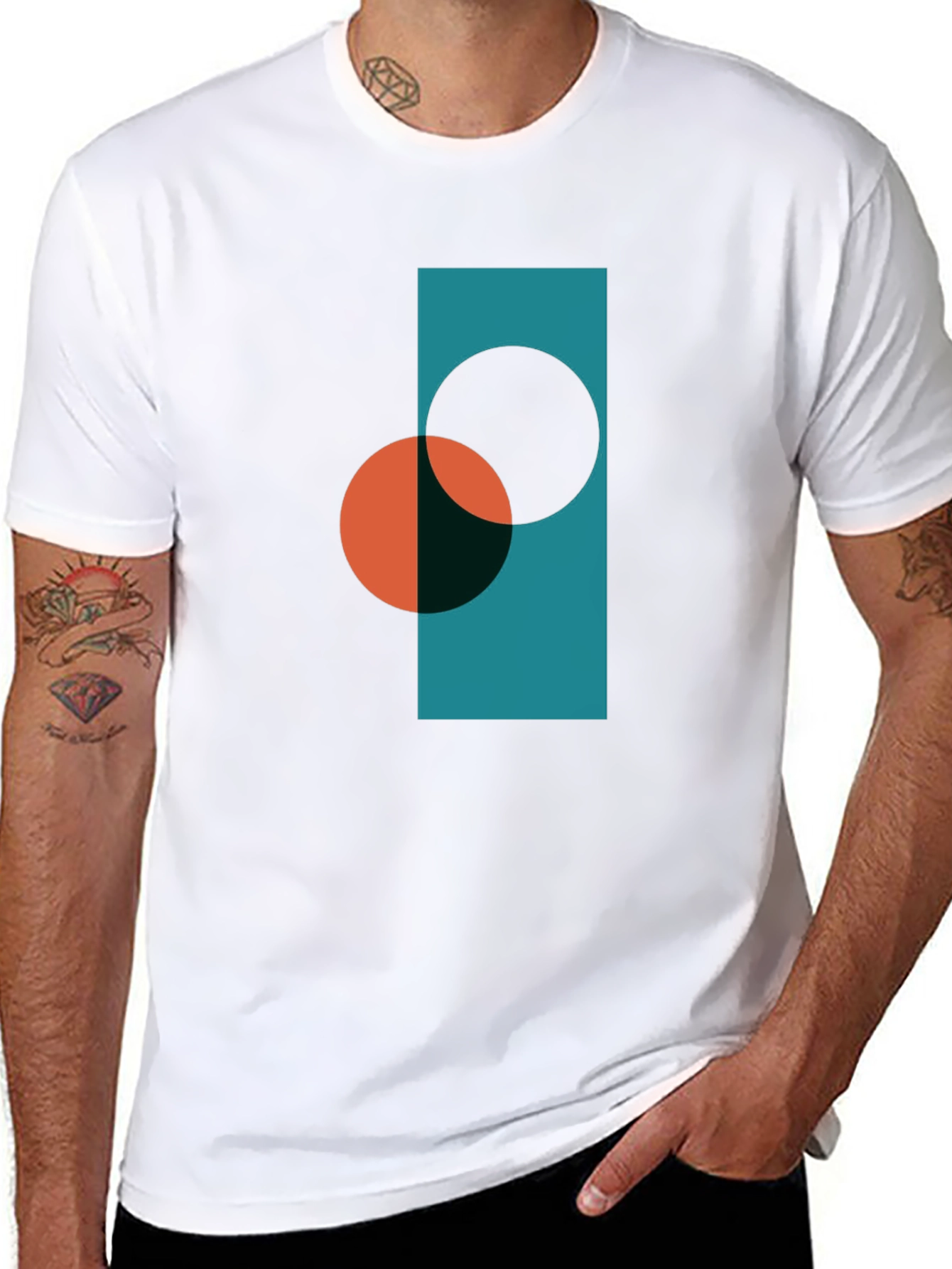 Geometric Graphic Tee - Modern Art Shirt